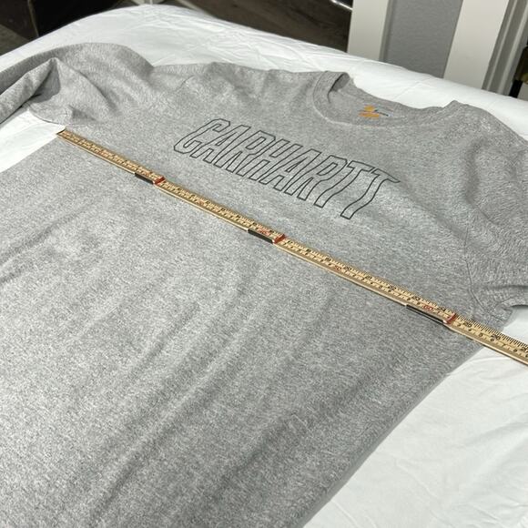 Carhartt Spell Out Chest Logo Original Fit Gray Long Sleeve Shirt Men’s XL - Picture 4 of 8